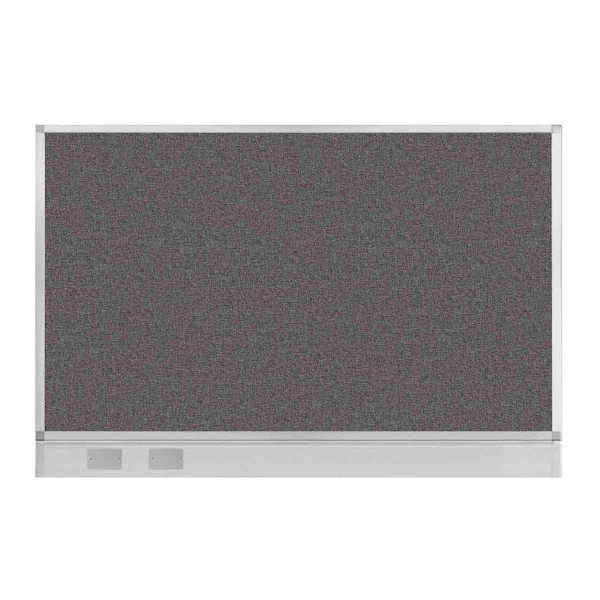 Hush Panel Configurable Cubicle Partition 6' x 4' Charcoal Gray Fabric w/ Cable Channel